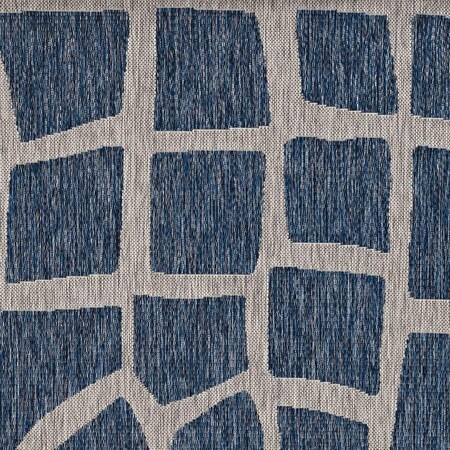 Homeroots 94 x 130 in. Blue or Grey Polypropylene Rug 375230